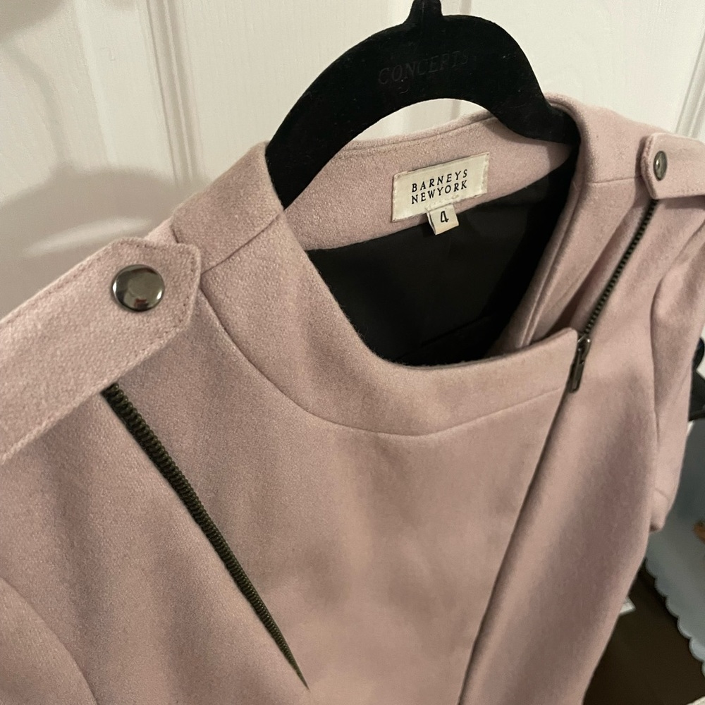 Pale pink wool blend (60%) military style jacket from Barneys. Size 4. - Picture 4 of 6